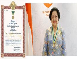 Presiden RI Jokowi Berikan Penganugrahan Kepoloporan kepada Megawati   